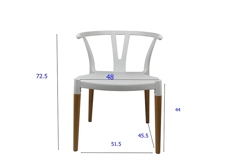 Decopresto 1 x Chaise Design Inspiration scandinave Pied Bois Naturel Siège Blanc DP-Wish-WH-1