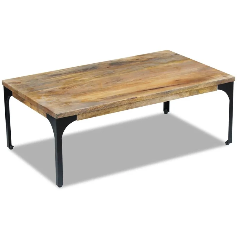 vidaXL Table basse pour salon Table d'appoint Bois de manguier 100 x 60 x 35 cm