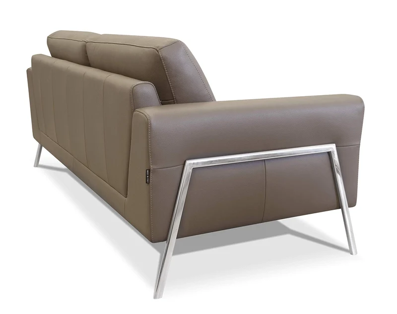 Alkove - canapé moderne en cuir Kutina, 3 places, TAUPE
