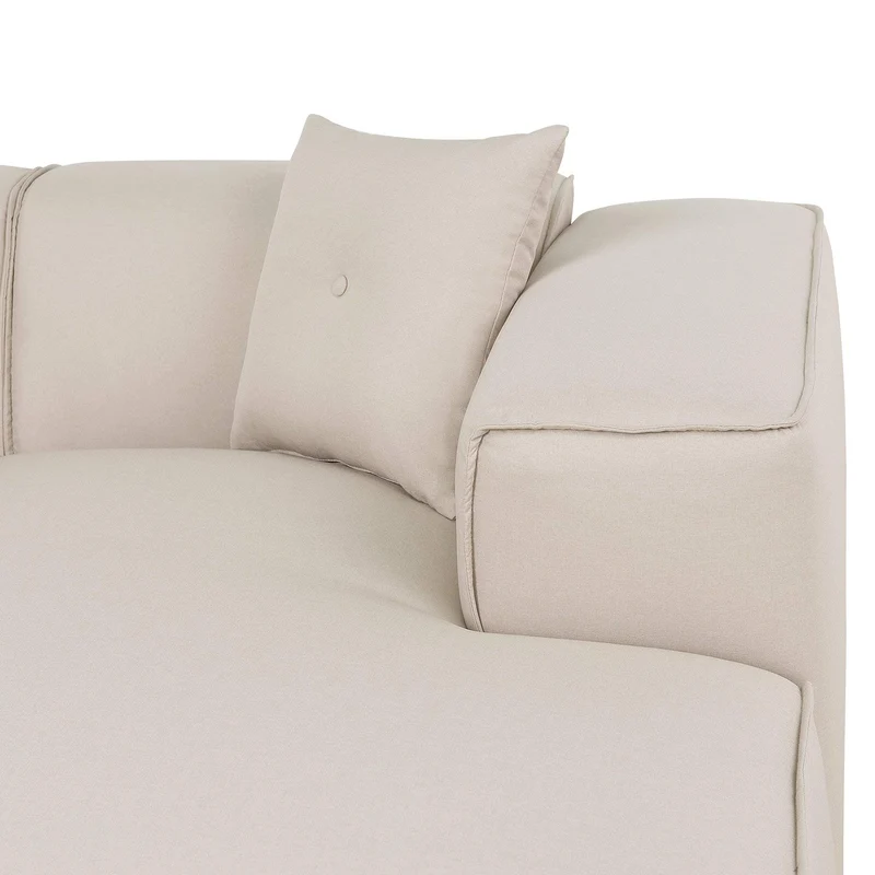 Beliani Canapé d'angle en Tissu Beige DOLVA