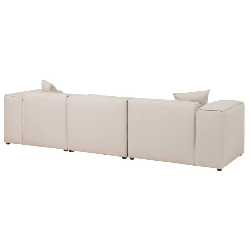 Beliani Canapé d'angle en Tissu Beige DOLVA