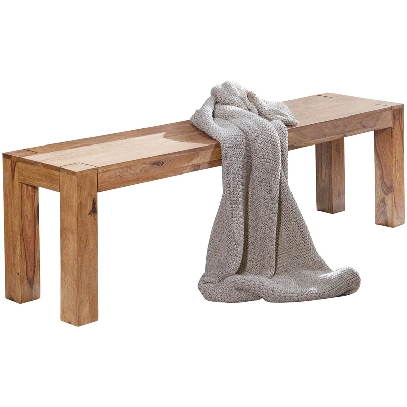 FineBuy Banc de Cuisine Bois Massif Acacia 140 x 45 x 35 cm Champêtre | Salle à Manger Banque - Capacité de Charge maximale: 150-200 kg - Banc pour Table de Cuisine | Banc Salle à Manger