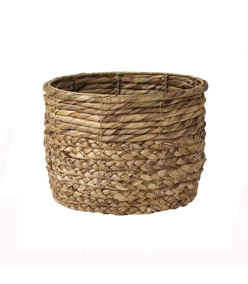 Panier tressé en jacinthe d'eau rond