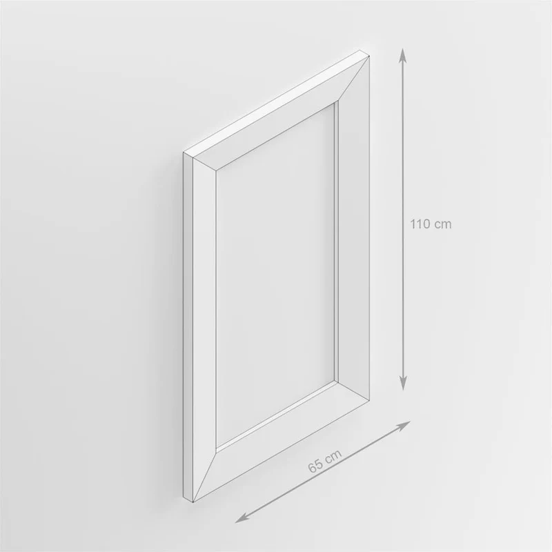Mobili Fiver, Miroir Mural rectangulaire, Cadre Frêne Noir, Giuditta 110, 110 x 65 x 3,5 cm, Mélaminé/Verre, Made in Italy