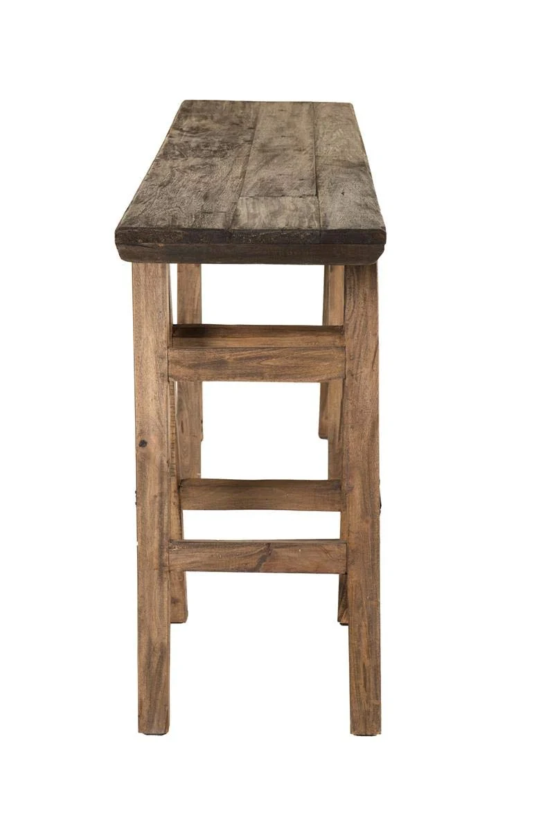 Console Tréteaux 140X38Cm en Bois Recyclé - Esprit Brocante