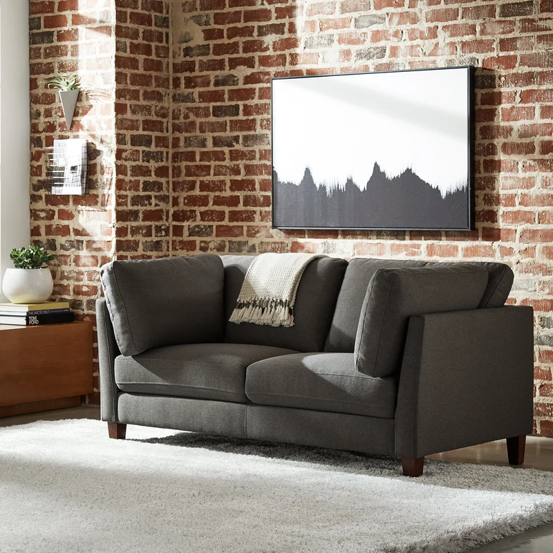 Marque Amazon - Rivet Midtown - canapé moderne à coussins amovibles, 174 cm, Charbon