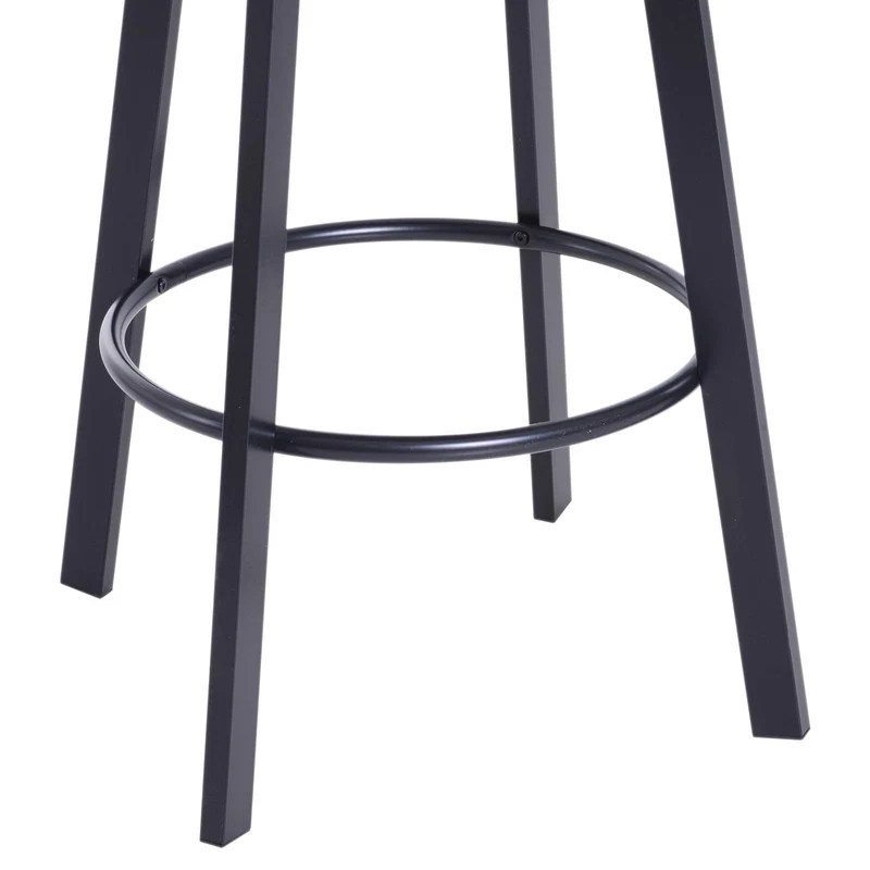 Homcom Ensemble Table de Bar Design Industriel + 2 tabourets Hauteur réglable MDF Coloris Bois Noyer Acier Noir