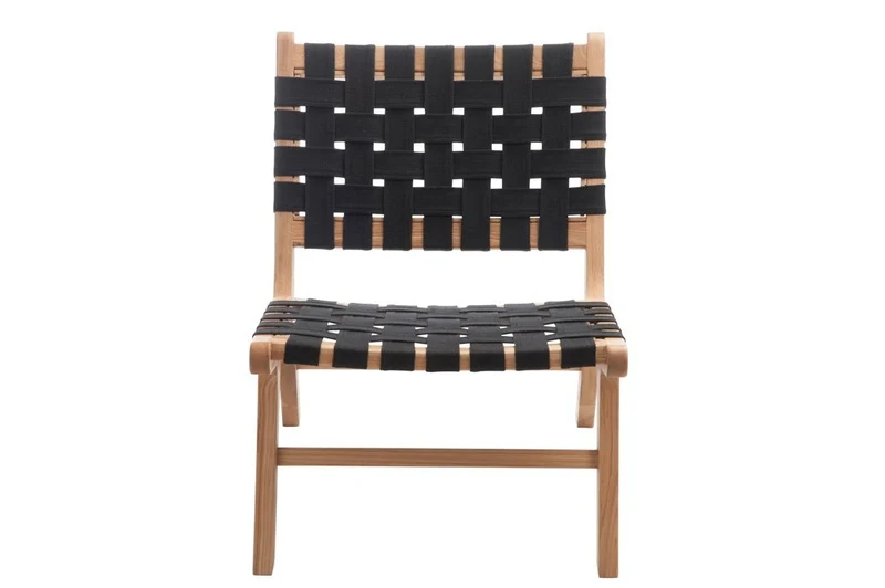 J-Line by Jolipa Fauteuil Ethnique Bois et Textile Noir