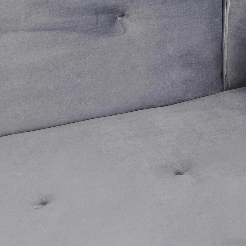 ANA - Canapé d'angle en Tissu Velours Gris Convertible Modulable Angle Réversible