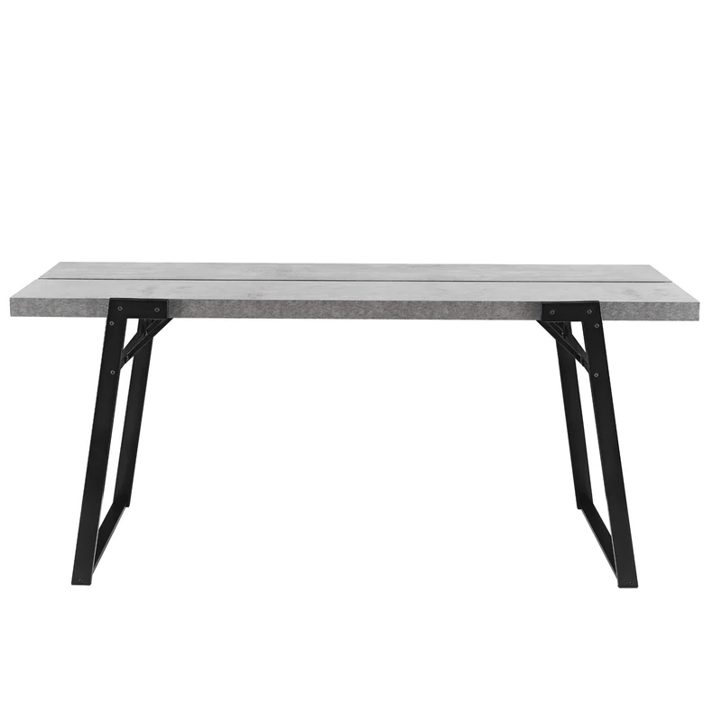 [en.CASA] Table de Manger Table de Salle à Manger Table de Cuisine Table de Bureau ﻿﻿﻿﻿﻿180cm x 80cm x 77cm MDF furniert et Acier revêtu par Poudre Effet béton