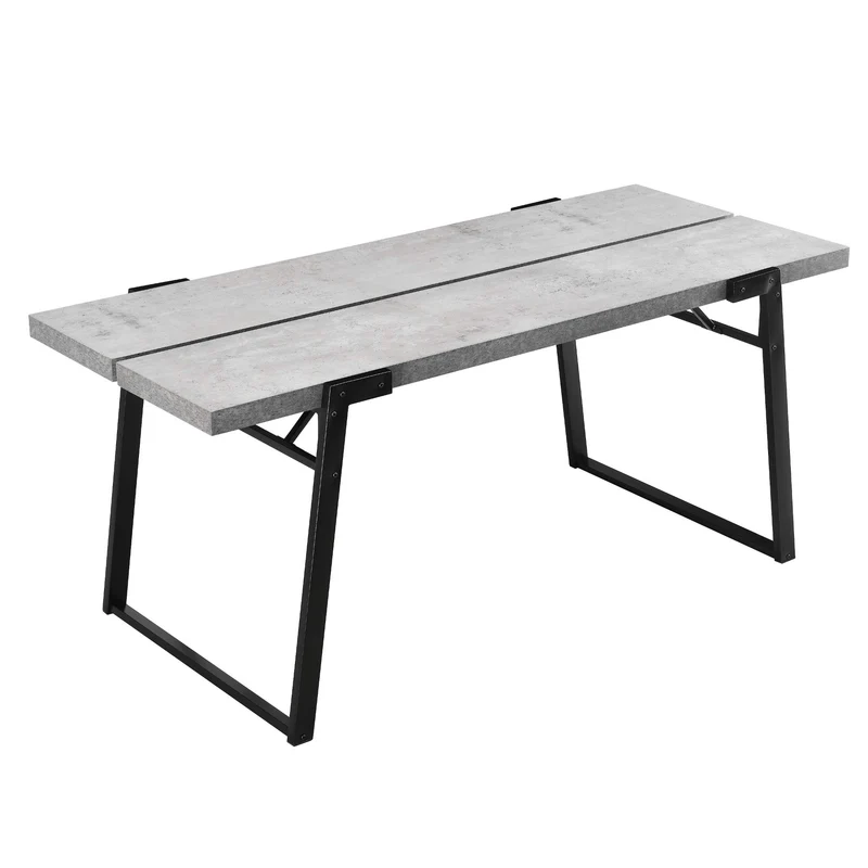 [en.CASA] Table de Manger Table de Salle à Manger Table de Cuisine Table de Bureau ﻿﻿﻿﻿﻿180cm x 80cm x 77cm MDF furniert et Acier revêtu par Poudre Effet béton
