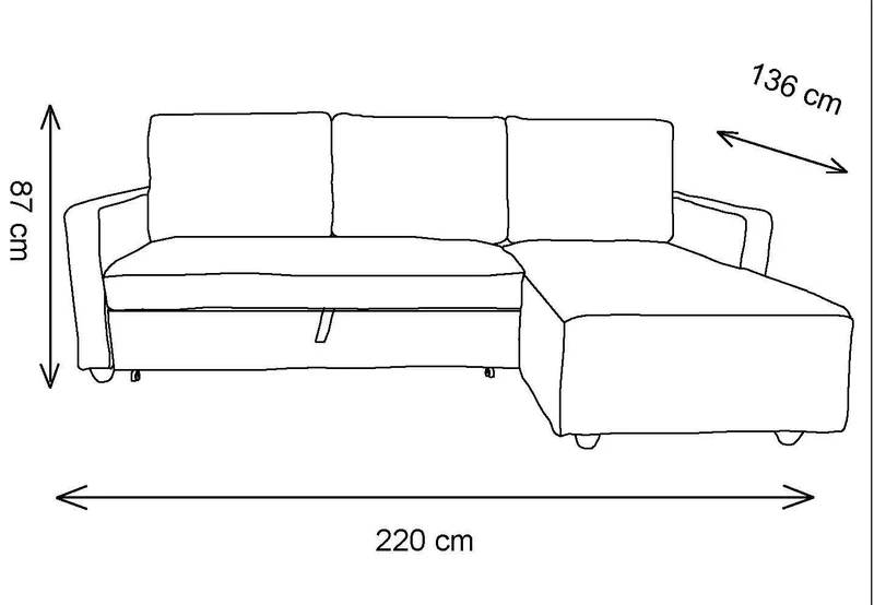 Furniture 247 Canapé en L interchangeable- Gris