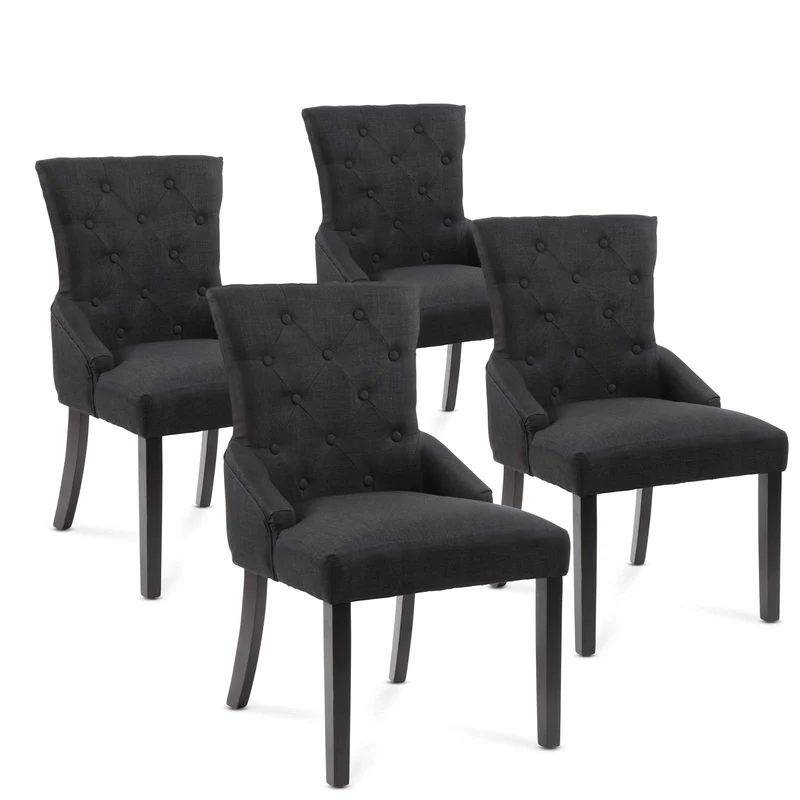 Chaise de Salle à Manger - Lot de 2/4, Couleurs au Choix - Design Retro, Revêtement Tissu, Pied en Bois - Fauteuil, Cuisine,Salon