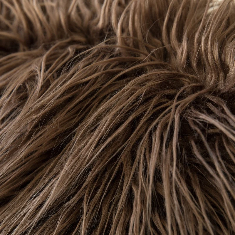 MIULEE Lot de 2 Housse de Coussin de Canapé en Fausse Fourrure Deluxe Décoratif Maison Chambre Lit Super Doux Peluche Mongolie Taie d'oreiller 45X45cm Chocolat