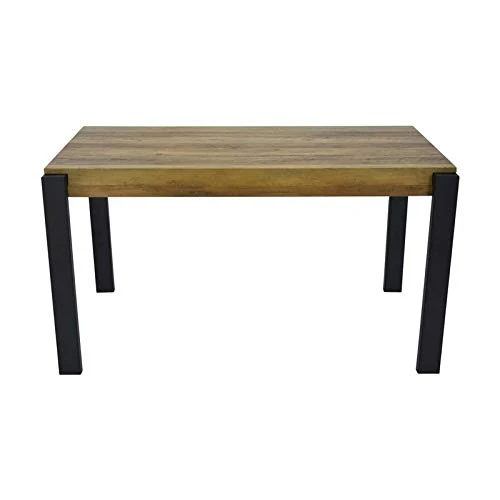 ZONS Table de Salle à Manger 4 à 6 Personnes, Bois et Noir,