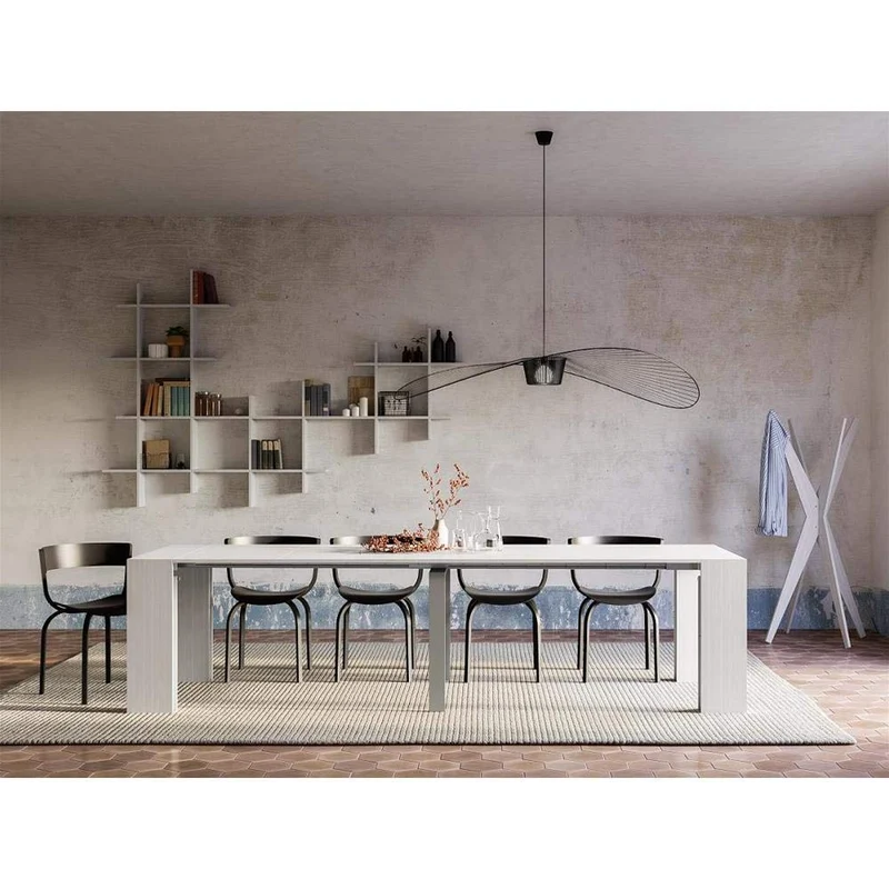 Mobili Fiver, Porte-Manteau sur Pied Design, Emma Frêne Noir, 80 x 80 x 170,5 cm, Made in Italy