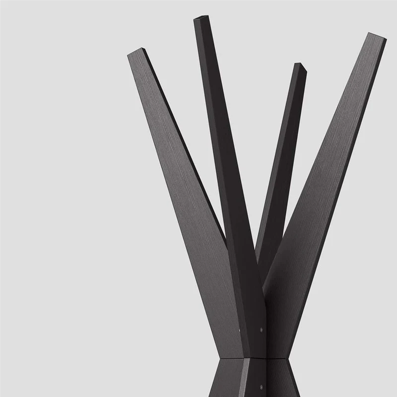 Mobili Fiver, Porte-Manteau sur Pied Design, Emma Frêne Noir, 80 x 80 x 170,5 cm, Made in Italy