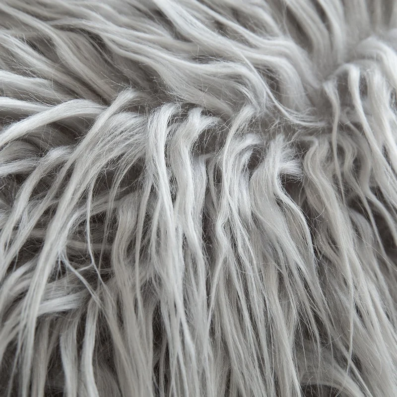 MIULEE Lot de 2 Housse de Coussin de Canapé en Fausse Fourrure Deluxe Décoratif Maison Chambre Lit Super Doux Peluche Mongolie Taie d'oreiller 45X45cm Gris Clair