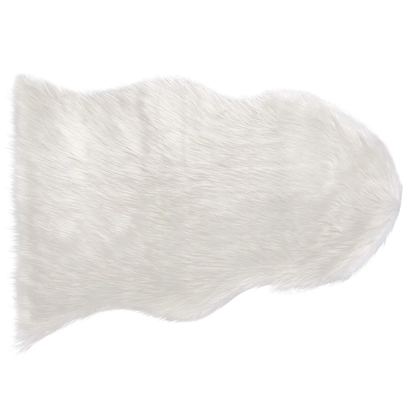 WOLTU TP3524ws Tapis en Peau de Mouton synthétique Fourrure Longue Coussin de Fourrure Imitation 60x90cm, Blanc