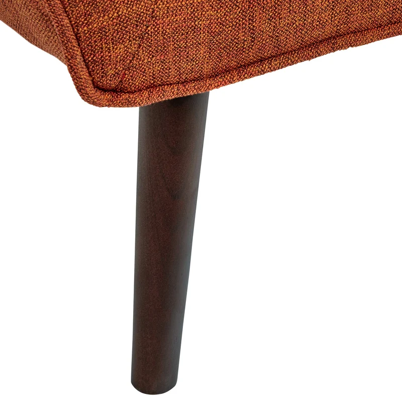 Marque Amazon - Rivet Jamie - Chaise d'appoint à accoudoirs bas, style années 1950, L 79 cm L, Orange brûlé