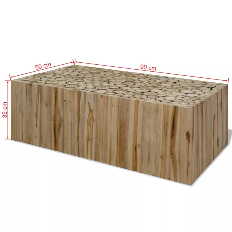 Luckyfu ce Table caffsono en véritable Bois de Teck 90 x 50 x 35 cm.Design Unique et moderno. Table de café Table Basse