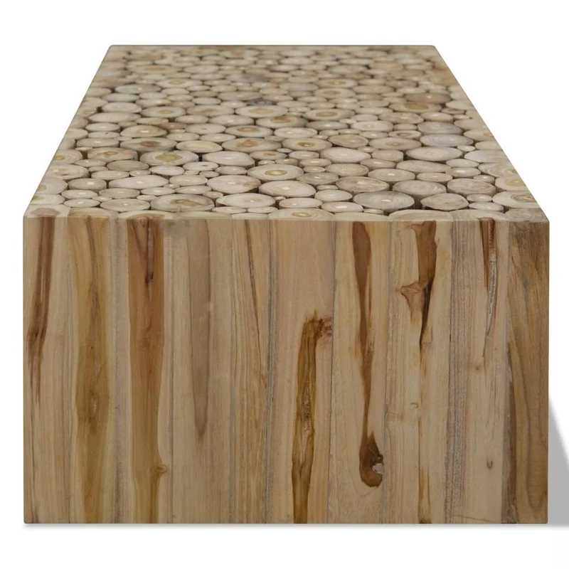 Luckyfu ce Table caffsono en véritable Bois de Teck 90 x 50 x 35 cm.Design Unique et moderno. Table de café Table Basse