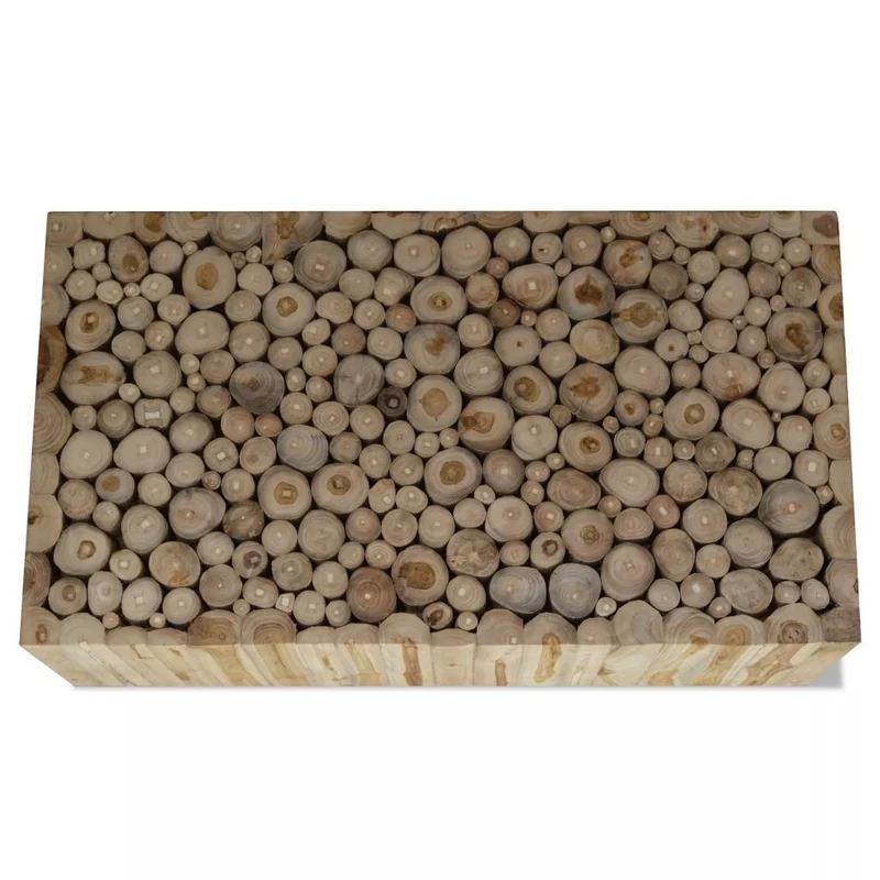 Luckyfu ce Table caffsono en véritable Bois de Teck 90 x 50 x 35 cm.Design Unique et moderno. Table de café Table Basse