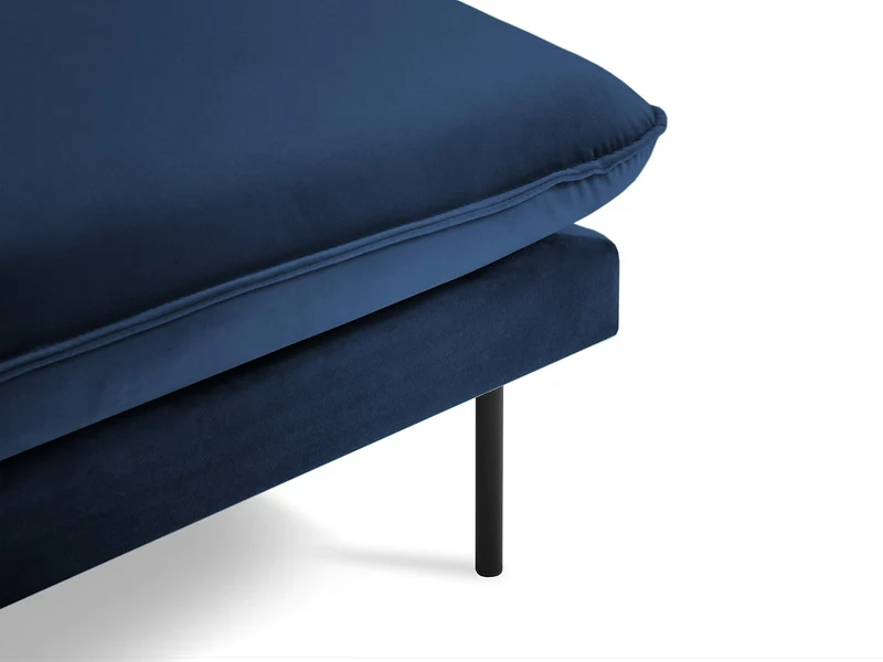 Cosmopolitan Design Velours Méridienne Gauche, Vienna, 1 Place, Bleu Roi, 170x110x95