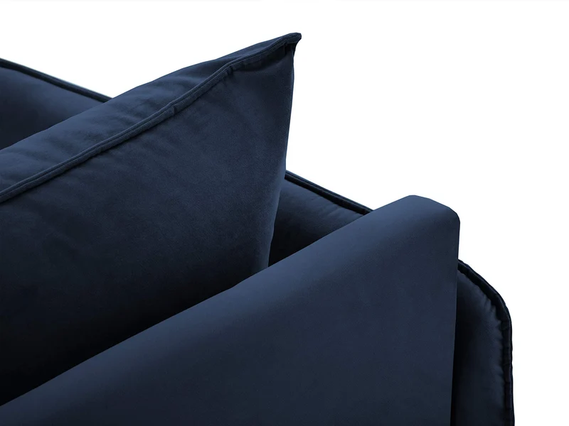 Cosmopolitan Design Velours Méridienne Gauche, Vienna, 1 Place, Bleu Roi, 170x110x95
