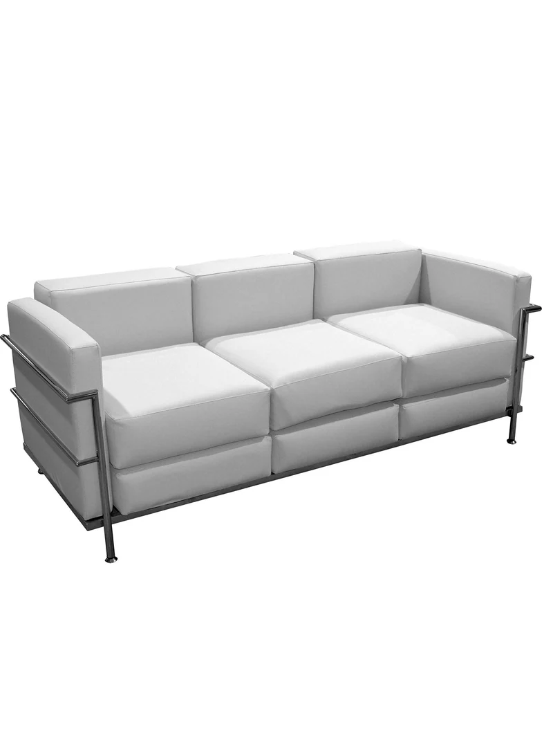 Piqueras Y Crespo (PIQU7) Canapé Salobre Simili Cuir Blanc Chaises de Bureau Taille Unique
