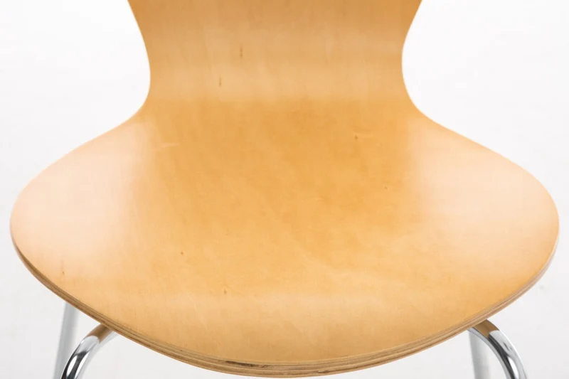 CLP Chaise Empilable Calisto en Bois - Assise Ergonomique - Chaise de Salle d'Attente en Bois Chaise, Hauteur Assise 45 cm -Couleurs au Choix: Nature