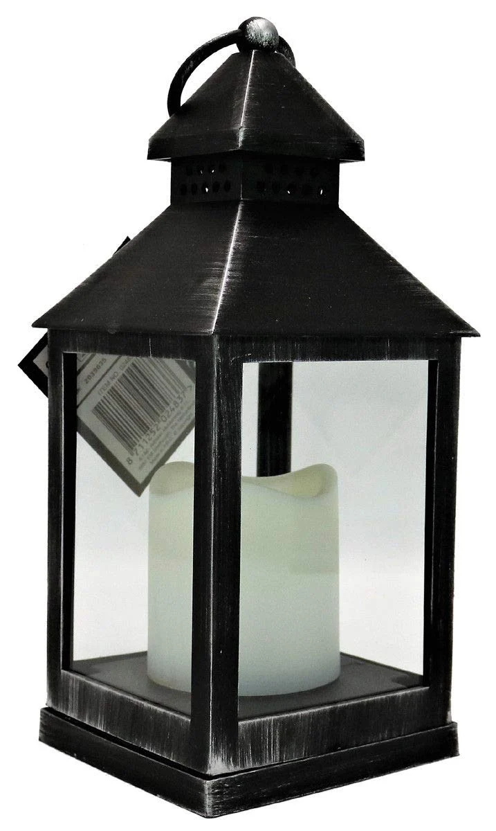 Arti Casa Effet Bois Plastique 24 cm Lanterne Bougie à LED Home Garden Décoration de Mariage