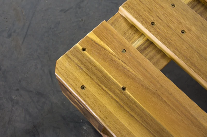 Ikone Table Basse en Bois d'acacia de Haute qualité avec Plateau en Verre et roulettes (Transparent)