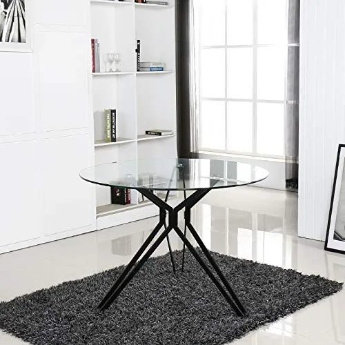 Table à Manger Ronde Design en Verre - Matera