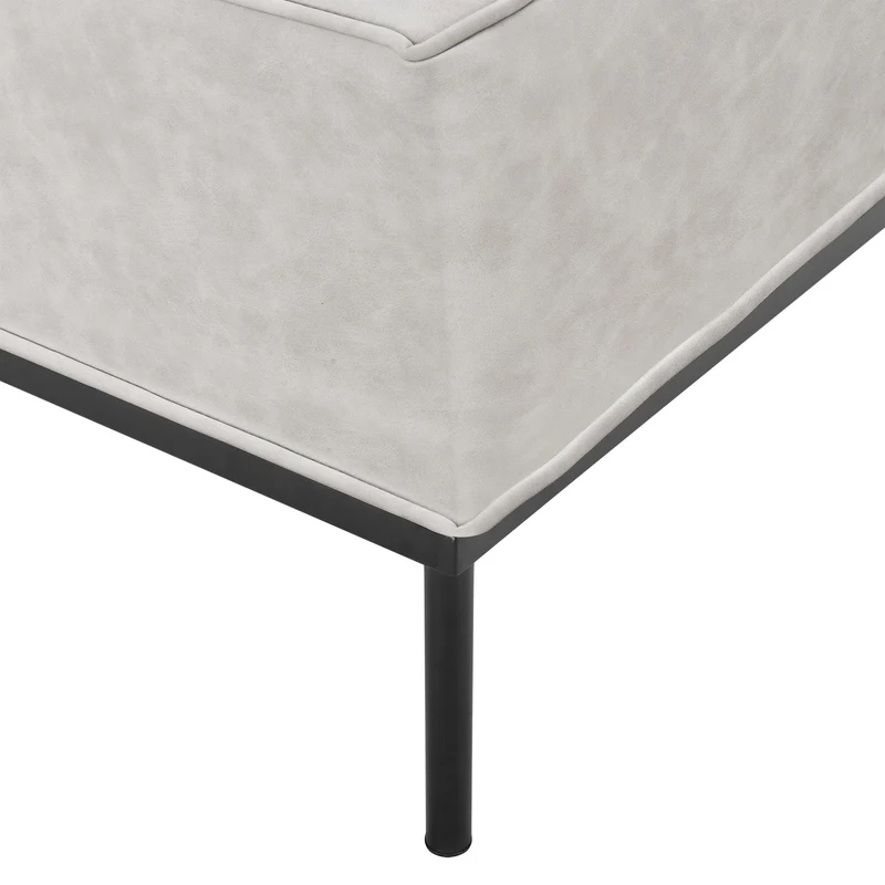 [en.casa]® Modules de canapés - canapé de 4 piéces avec porte-pieds - PU-similicuir - écru