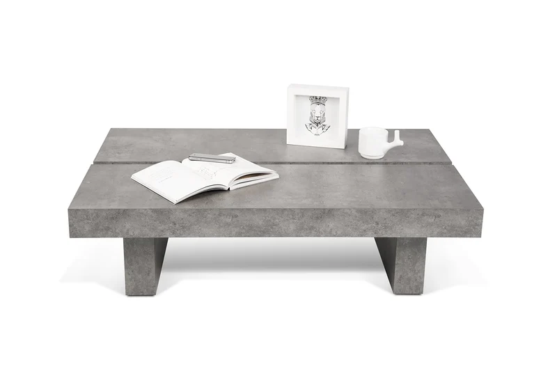 Delamaison Jinto Table, Aspect béton, Gris, 94 x 62 x 25 cm