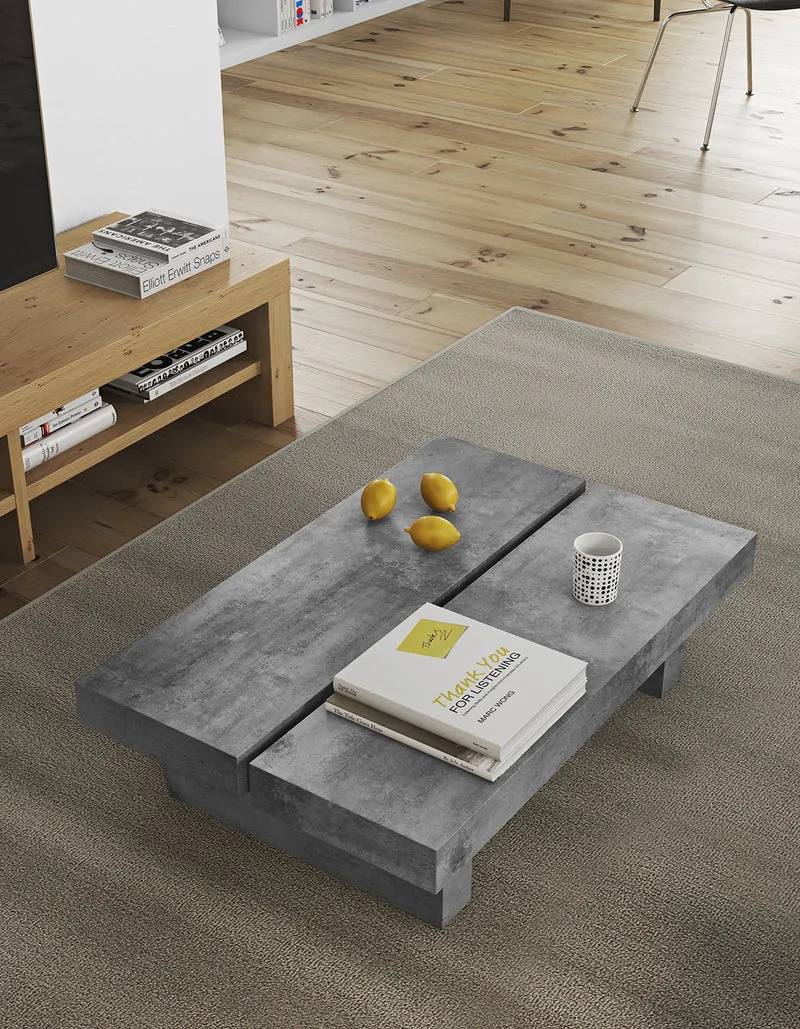Delamaison Jinto Table, Aspect béton, Gris, 94 x 62 x 25 cm
