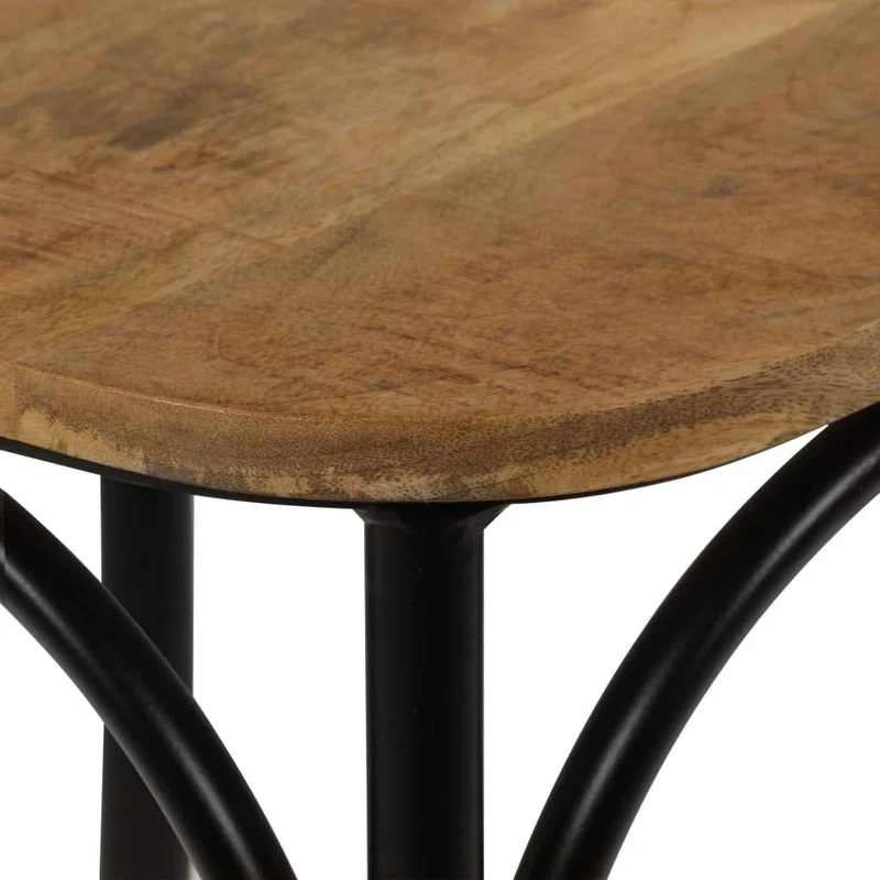 vidaXL 2X Bois de Manguier Chaises à Dossier Croisé Noir Chaise de Cuisine
