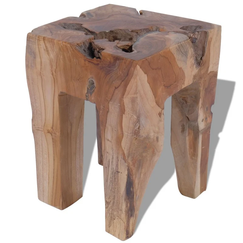 Festnight Tabourets en Teck Massif Table d'appoint Nature Marron 30 x 30 x 40 cm