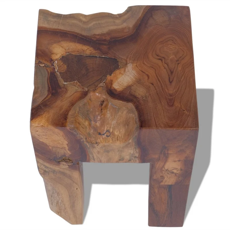 Festnight Tabourets en Teck Massif Table d'appoint Nature Marron 30 x 30 x 40 cm