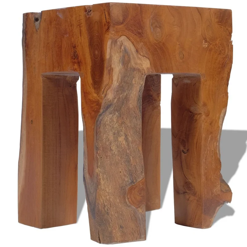 Festnight Tabourets en Teck Massif Table d'appoint Nature Marron 30 x 30 x 40 cm