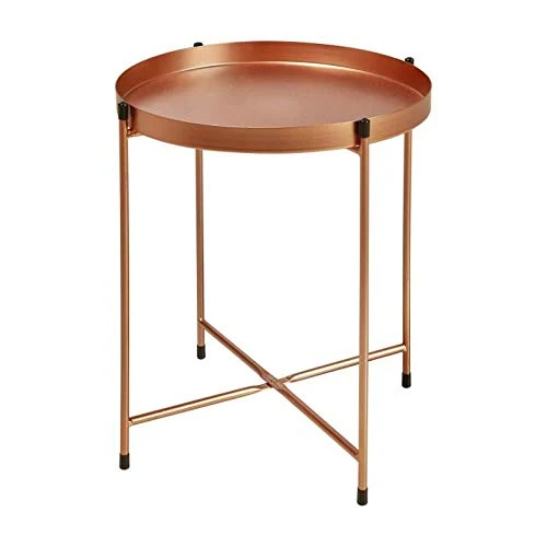 Table basse en métal cuivré, 41cm x 38cm x 43.5cm