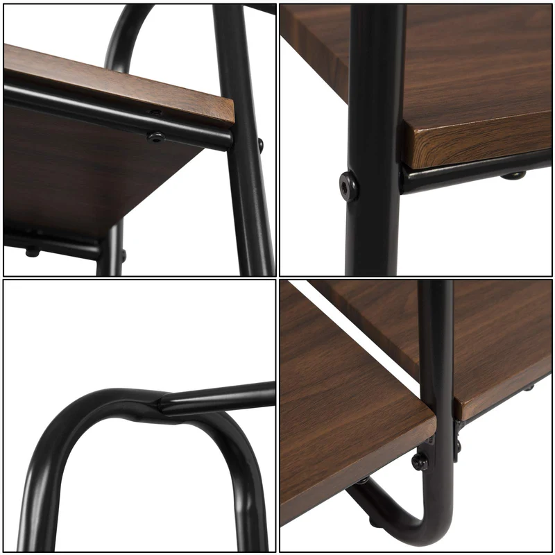 EUGAD 0134XJYJ Portemanteau Portant avec étagères de Rangement penderie de vêtement en MDF et métal 102x40x150cm hêtre foncé