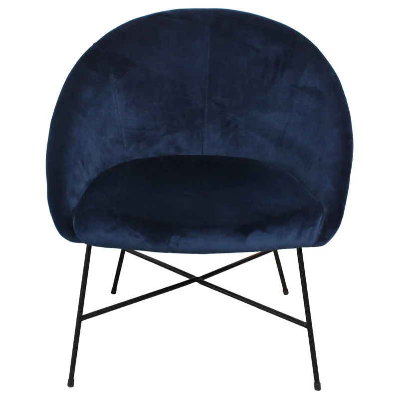 Nimara Fauteuil en velours | Fauteuil avec tissu en velours et accoudoirs | Fauteuil de salon avec confort et détente | Fauteuil de qualité en bleu, gris et rose