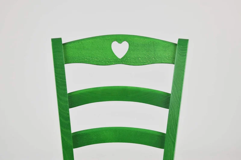 Tommychairs - Set 2 Chaises Cuore pour la Cuisine, Bar et la Salle à Manger, Structure en Bois et Assise en Bois Coleur Aniline Verte