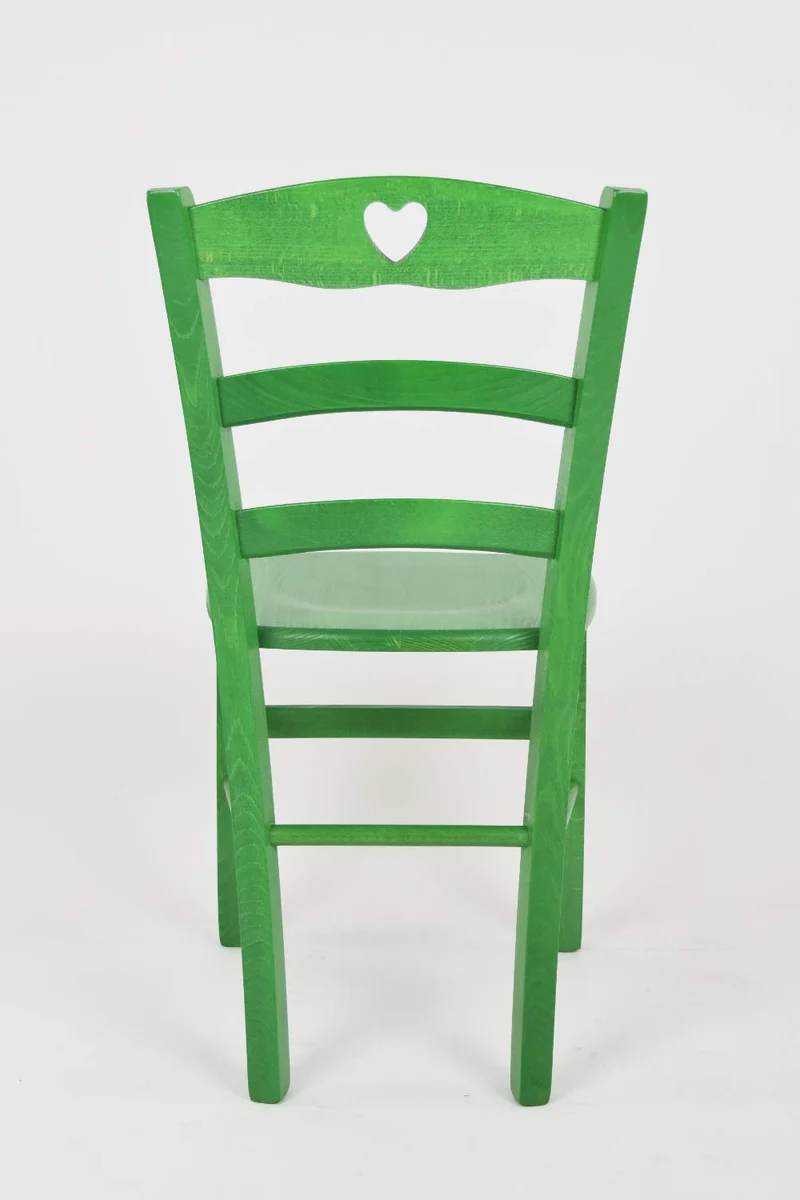 Tommychairs - Set 2 Chaises Cuore pour la Cuisine, Bar et la Salle à Manger, Structure en Bois et Assise en Bois Coleur Aniline Verte