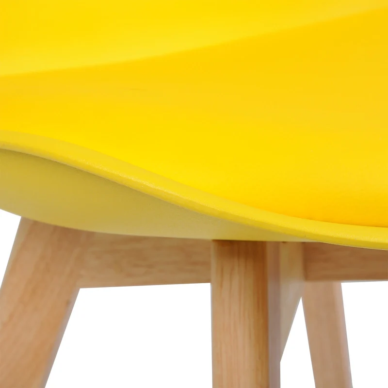 WOLTU 2 Chaises de Salle à Manger Cuisine/Salon chaises,Design en Similicuir et Bois Massif,Jaune BH29gb-2
