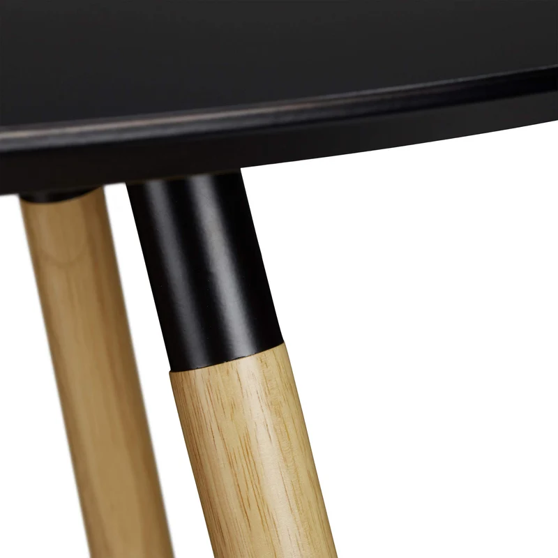 Relaxdays Table à manger ronde ARVID style scandinave 6 - 8 personnes HxD: 75 x 120 cm en bois, noir
