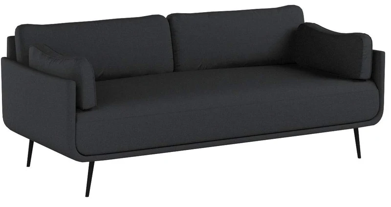 Scandinavian Design, Heaven canapé 3 places, tissu gris foncé, 202 x 83 x 92 cm