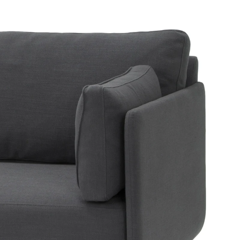 Scandinavian Design, Heaven canapé 3 places, tissu gris foncé, 202 x 83 x 92 cm